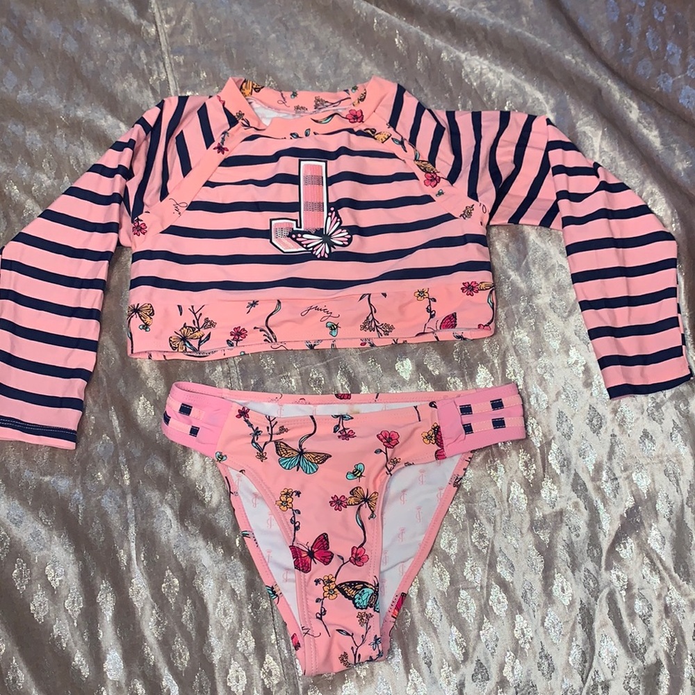 EUC juicy couture 2 piece rash tankini size 10 - Picture 2 of 9